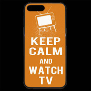Coque iPhone 7 Plus Premium Keep Calm Watch TV Orange