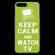Coque iPhone 7 Plus Premium Keep Calm Watch TV Vert pomme