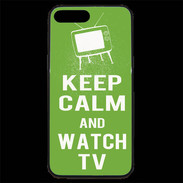 Coque iPhone 7 Plus Premium Keep Calm Watch TV Vert