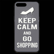 Coque iPhone 7 Plus Premium Keep Calm go shopping Gris
