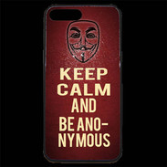 Coque iPhone 7 Plus Premium Keep Calm and Be Anonymous Rouge