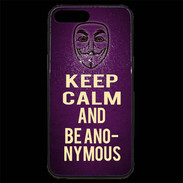 Coque iPhone 7 Plus Premium Keep Calm and Be Anonymous Violet