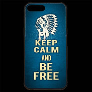 Coque iPhone 7 Plus Premium Keep Calm and Be Free Bleu