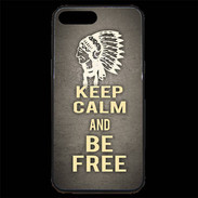 Coque iPhone 7 Plus Premium Keep Calm and Be Free Gris