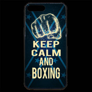 Coque iPhone 7 Plus Premium Keep Calm and Boxing Bleu