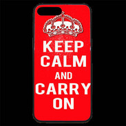 Coque iPhone 7 Plus Premium Keep Calm and Carry on Rouge
