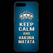 Coque iPhone 7 Plus Premium Keep Calm and Hakuna Matata Bleu
