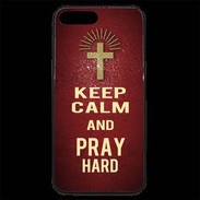 Coque iPhone 7 Plus Premium Keep Calm and Pray Christian Rouge