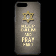 Coque iPhone 7 Plus Premium Keep Calm and Pray jewish Gris