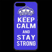 Coque iPhone 7 Plus Premium Keep Calm and Stay strong Bleu