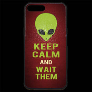 Coque iPhone 7 Plus Premium Keep Calm and Wait Alien Rouge