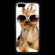 Coque iPhone 6 Premium Chien Yorkie avec lunette de soleil