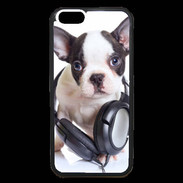 Coque iPhone 6 Premium Bulldog français avec casque de musique