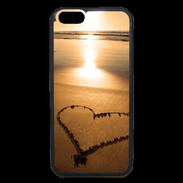 Coque iPhone 6 Premium Coeur sur la plage avec couché de soleil