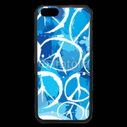 Coque iPhone 6 Premium Peace and love Bleu