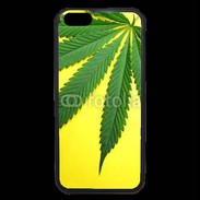 Coque iPhone 6 Premium Feuille de cannabis sur fond jaune