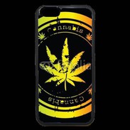 Coque iPhone 6 Premium Grunge stamp with marijuana leaf