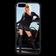 Coque iPhone 6 Premium Femme blonde sexy voiture noire