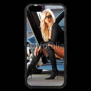 Coque iPhone 6 Premium Femme blonde sexy voiture noire 5