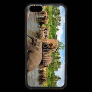 Coque iPhone 6 Premium Groupe d'éléphants à la rivière