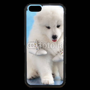 Coque iPhone 6 Premium Chien blanc et paire de chaussons