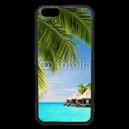 Coque iPhone 6 Premium Palmier et bungalow dans l'océan indien