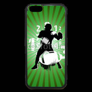 Coque iPhone 6 Premium Illustration football américain sur fond vert