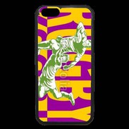 Coque iPhone 6 Premium Poster rugby sur fond jaune