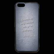 Coque iPhone 6 Premium Vrai vie Bleu Citation Oscar Wilde
