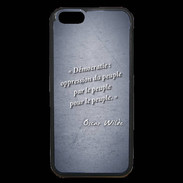 Coque iPhone 6 Premium Démocratie Bleu Citation Oscar Wilde