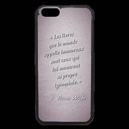 Coque iPhone 6 Premium Les livres Rose Citation Oscar Wilde