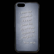 Coque iPhone 6 Premium Maison coeur Bleu Citation Oscar Wilde