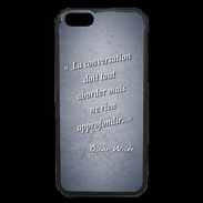 Coque iPhone 6 Premium La conversation Bleu Citation Oscar Wilde