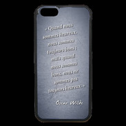 Coque iPhone 6 Premium Bons heureux Bleu Citation Oscar Wilde