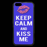 Coque iPhone 6 Premium Keep Calm Kiss me Bleu