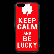 Coque iPhone 6 Premium Keep Calm Be Lucky Rouge