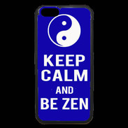 Coque iPhone 6 Premium Keep Calm Be Zen Bleu