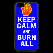 Coque iPhone 6 Premium Keep Calm Burn Bleu