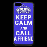 Coque iPhone 6 Premium Keep Calm Call friend Bleu