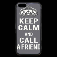 Coque iPhone 6 Premium Keep Calm Call friend Gris