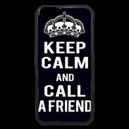 Coque iPhone 6 Premium Keep Calm Call friend Noir