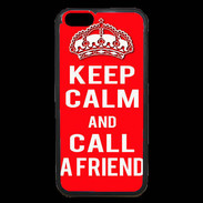 Coque iPhone 6 Premium Keep Calm Call friend Rouge