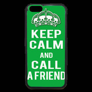 Coque iPhone 6 Premium Keep Calm Call friend Vert