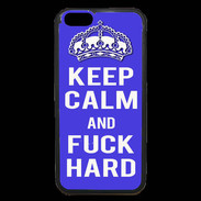 Coque iPhone 6 Premium Keep Calm Fuck hard bleu
