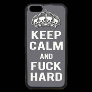 Coque iPhone 6 Premium Keep calm Fuck hard Gris