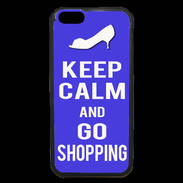 Coque iPhone 6 Premium Keep Calm Go Shopping Bleu