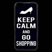 Coque iPhone 6 Premium Keep Calm Go Shopping Noir