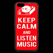 Coque iPhone 6 Premium Keep Calm Listen music Rouge