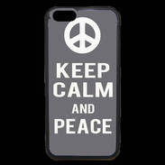 Coque iPhone 6 Premium Keep Calm Peace Gris