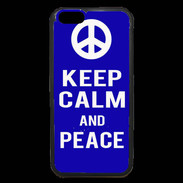 Coque iPhone 6 Premium Keep Calm Peace Bleu